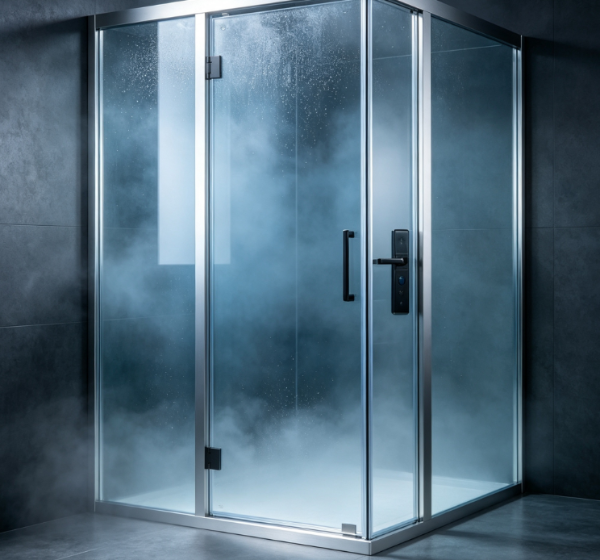 Steel and Glass Shower Door